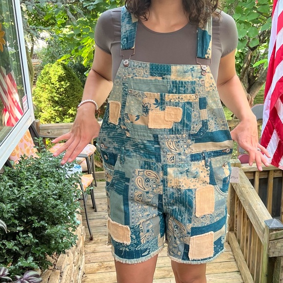 Lo Fidelity NWT Rare Free People Patchwork Overalls - Picture 8 of 8